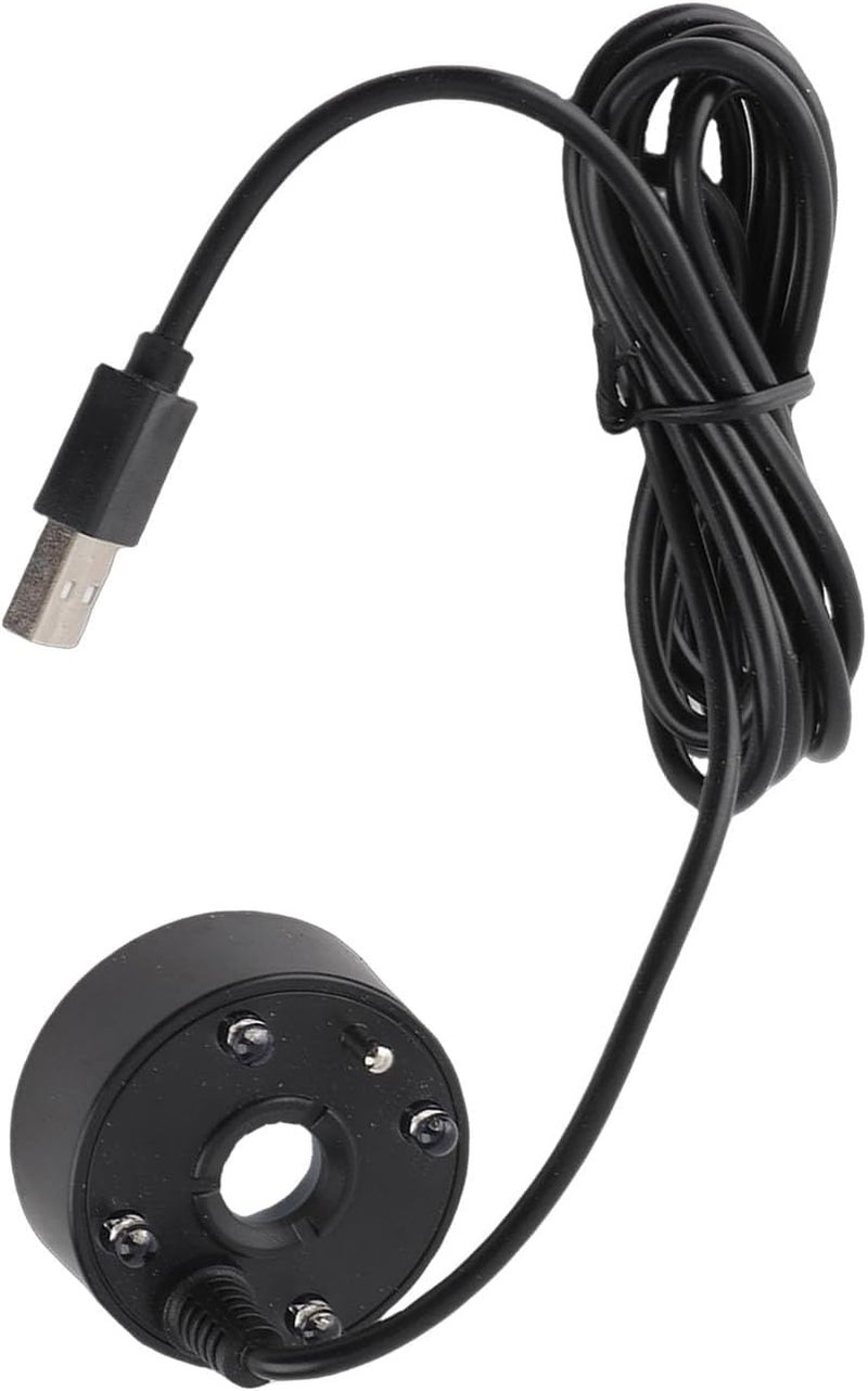 Zerodis Small Fog Maker Machine Colorful LED Lights Mist Generator for Pond Rockery Sink, USB Atomizer for Halloween and Festivals (Black) - Image 1